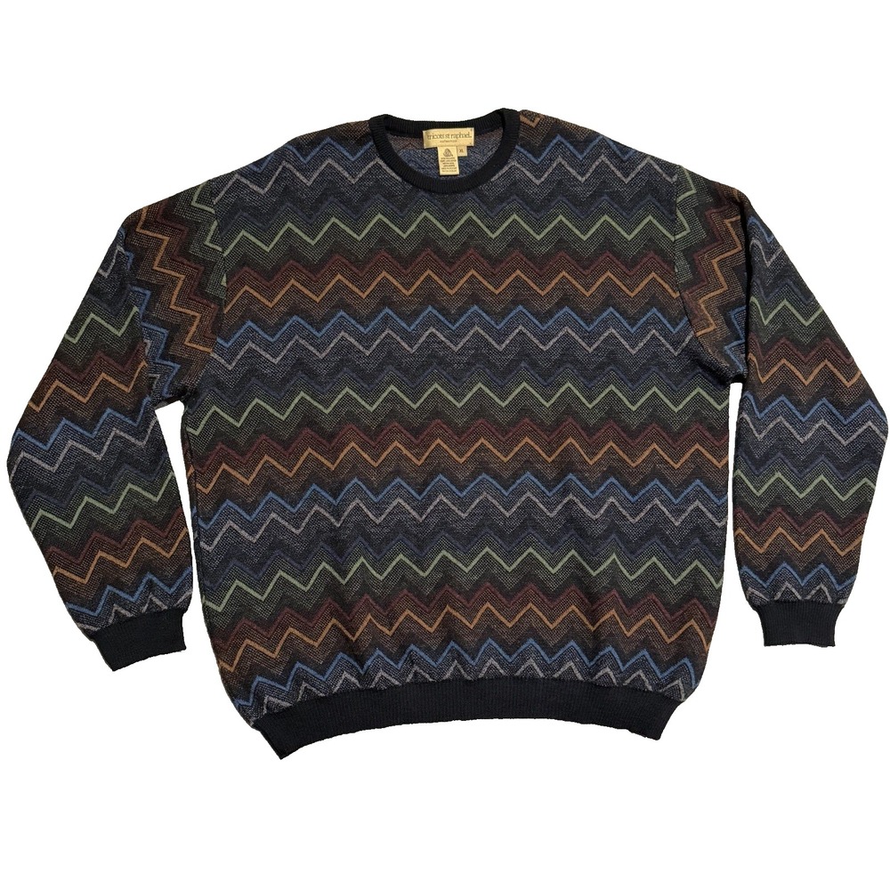 Vtg Tricots St Raphael 3D Textured Knit Sweater Mens XL  Wool 90s Grandpacore